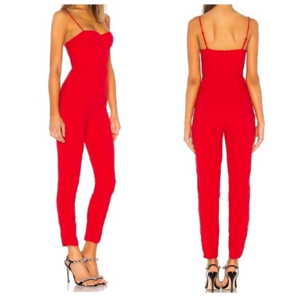 Lovers + Friends Ella Jumpsuit Red Sleeveless Women Size Medium NWOT